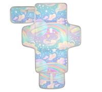 Fasciatoio riutilizzabile a righe pastello cielo arcobaleno con tasca in tessuto fasciatoio portatile per bambino con cuscino integrato cambiador de pa?ales para Bebes