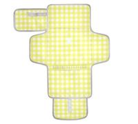 Fasciatoio riutilizzabile a scacchi giallo e bianco con tasca in tessuto per fasciatoio per mamme, papà cambiadores de pa?ales para Bebes