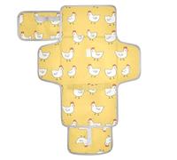Fasciatoio riutilizzabile Bambino con Tasca in Tessuto Fasciatoio Pad per Fasciatoio Bambino Stazione di Viaggio Kit Cartoon Piccolo Bianco Pollo Giallo