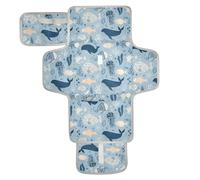 Fasciatoio riutilizzabile blu con tasca in tessuto per il cambio del bambino portatile per neonati ragazza e ragazzo