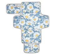 Fasciatoio riutilizzabile blu e bianco con bella margherita con tasca in tessuto impermeabile fasciatoio leggero e pieghevole fasciatoio cambiador de pa?ales para Bebes
