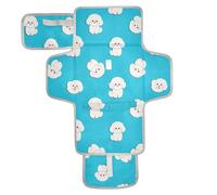 Fasciatoio riutilizzabile con cane Bichon Frise bianco cartone animato carino portatile con tasca in tessuto impermeabile pad per bambino con cuscino integrato cambiadores de pa?ales para Bebes
