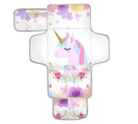 Fasciatoio riutilizzabile con fiori colorati unicorni sogno con tasca in tessuto fasciatoio da viaggio per mamme, papà cambiadores de pa?ales para Bebes