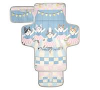 Fasciatoio riutilizzabile con gatti rosa blu che ballano con tasca in tessuto fasciatoio portatile per mamme, papà cambiadores de pa?ales para Bebes