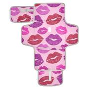 Fasciatoio riutilizzabile con labbra finte glitterate alla moda rosa con tasca in tessuto fasciatoio tappetino fasciatoio da viaggio per ragazza e ragazzo cambiador de pa?ales para Bebes