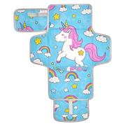 Fasciatoio riutilizzabile con motivo unicorno arcobaleno bianco cartone animato con tasca in tessuto tappetino fasciatoio fasciatoio da viaggio leggero e pieghevole fasciatoio cambia pa?ales para
