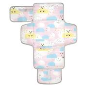 Fasciatoio riutilizzabile con nuvole pastello con tasca in tessuto fasciatoio per fasciatoio, per fasciatoio, stazione di viaggio per neonati, kit cambiador de pa?ales para Bebes