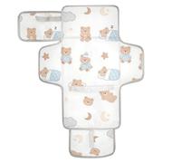 Fasciatoio riutilizzabile con tasca in tessuto a forma di orsetto marrone, fasciatoio portatile leggero e pieghevole, fasciatoio per bebè, per Bebes