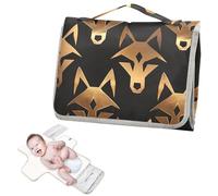 Fasciatoio riutilizzabile con tasca in tessuto American Anime Lupo Bronzo Nero Portatile Fasciatoio Bambino Bambino Kit da Viaggio Cambiador de pa?ales para Bebes