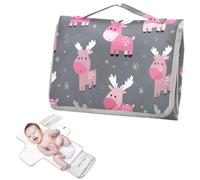 Fasciatoio riutilizzabile con tasca in tessuto anime alce ragazza rosa grigio portatile fasciatoio per mamme, papà cambiadores de pa?ales para Bebes