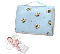 Fasciatoio riutilizzabile con tasca in tessuto api animali cattive blu fasciatoio portatile per neonati ragazza e ragazzo cambiadores de pa?ales para Bebes