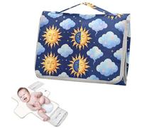Fasciatoio riutilizzabile con tasca in tessuto celeste Magic Moon and Sun Baby fasciatoio portatile per mamme, papà cambiadores de pa?ales para Bebes