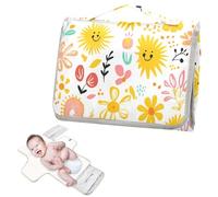Fasciatoio riutilizzabile con tasca in tessuto da viaggio fasciatoio per bambino con cuscino integrato - Summer Safari Fresh Doodle Sun