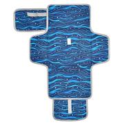 Fasciatoio riutilizzabile con tasca in tessuto da viaggio fasciatoio per bambino per ragazza e ragazzo linea semplice stelle blu elettrico motivo a onde
