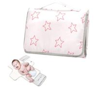 Fasciatoio riutilizzabile con tasca in tessuto da viaggio per neonati per mamme e papà, a forma di stelle astratte disegnate con linee audaci color pesca