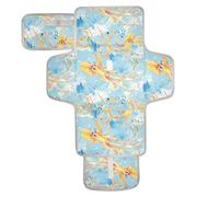 Fasciatoio riutilizzabile con tasca in tessuto fasciatoio con cuscino integrato acquerello oceano animale mare limone cielo blu