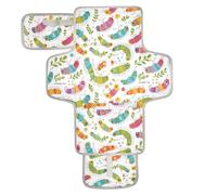 Fasciatoio riutilizzabile con tasca in tessuto fasciatoio da viaggio per ragazza e ragazzo bruchi e foglie colorati