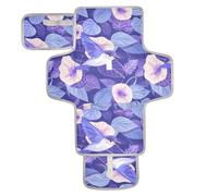 Fasciatoio riutilizzabile con tasca in tessuto fasciatoio per fasciatoio con cuscino integrato cartone animato viola mattutino gloria fiori uccelli