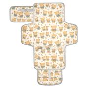 Fasciatoio riutilizzabile con tasca in tessuto fasciatoio per fasciatoio con cuscino integrato giallo retrò orsi