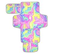 Fasciatoio riutilizzabile con tasca in tessuto fasciatoio portatile leggero e pieghevole stazione fasciatoio arte viola mistero onde gatto