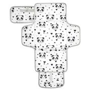Fasciatoio riutilizzabile con tasca in tessuto fasciatoio portatile per bambino leggero e pieghevole fasciatoio Panda Simple Line Art Cuore