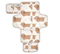 Fasciatoio riutilizzabile con tasca in tessuto fasciatoio portatile per mamme, papà carino bassotto cane semplice