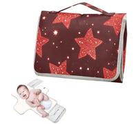 Fasciatoio riutilizzabile con tasca in tessuto glitter finto stella rossa fasciatoio da viaggio per ragazza e ragazzo cambiadores de pa?ales para Bebes