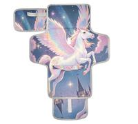 Fasciatoio riutilizzabile con tasca in tessuto impermeabile fasciatoio per neonati con unicorno arcobaleno e cartoni animati carino bianco arcobaleno unicorno kit cambiador de pa?ales para Bebes