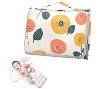 Fasciatoio riutilizzabile con tasca in tessuto impermeabile, kit stazione da viaggio per neonati - semplice cerchio retrò fioriture