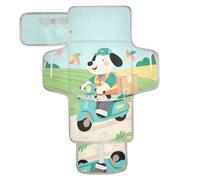 Fasciatoio riutilizzabile con tasca in tessuto, impermeabile, leggero e pieghevole, con motivo cucciolo di postino in stile cartone animato, colore: verde