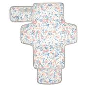 Fasciatoio riutilizzabile con tasca in tessuto impermeabile pad per neonati kit stazione di viaggio pastello rosa blu fiori