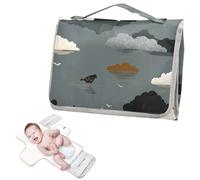 Fasciatoio riutilizzabile con tasca in tessuto passero del Nilo Cloud Island Grigio Pad impermeabile per il bambino neonato Kit da viaggio cambiadores de pa?ales para Bebes