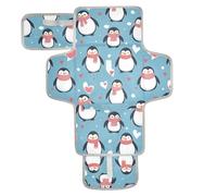 Fasciatoio riutilizzabile con tasca in tessuto per cambiare il pannolino del bambino per ragazza e ragazzo Natale pinguino cuore