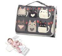 Fasciatoio riutilizzabile con tasca in tessuto per fasciatoio, kit da viaggio per bambini, stazione da viaggio - Cartoon Cute Cats