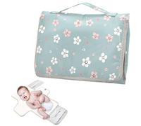 Fasciatoio riutilizzabile con tasca in tessuto per il cambio del bambino, portatile, kit stazione da viaggio per bambini, fiori primavera poco fresco
