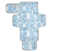 Fasciatoio riutilizzabile con tasca in tessuto per il cambio del bambino, portatile, per mamme, papà, simpatico coniglietto, salice, blu cipria