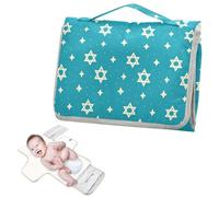 Fasciatoio riutilizzabile con tasca in tessuto per il cambio del pannolino del bambino con cuscino integrato, stella di David, blu