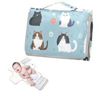 Fasciatoio riutilizzabile con tasca in tessuto per il cambio del pannolino, portatile, leggero e pieghevole, motivo cartone animato, simpatico, norvegese, personalizzato, gatto neutro