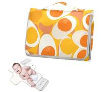 Fasciatoio riutilizzabile con tasca in tessuto per il cambio del pannolino, portatile, leggero e pieghevole, con uova sode, arancione canyon