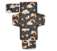 Fasciatoio riutilizzabile con tasca in tessuto portatile fasciatoio con cuscino integrato unicorno retrò nero