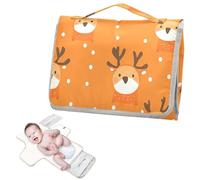 Fasciatoio riutilizzabile con tasca in tessuto portatile fasciatoio leggero e pieghevole - Cartoon Cute Orange Christmas Deer