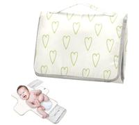 Fasciatoio riutilizzabile con tasca in tessuto portatile fasciatoio per bambino con cuscino integrato, a forma di cuori astratti disegnati linee audaci colore chiaro