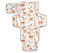 Fasciatoio riutilizzabile con tasca in tessuto portatile fasciatoio per mamme, papà, cervi, Natale, bianco inverno