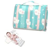 Fasciatoio riutilizzabile con tasca in tessuto portatile fasciatoio per neonati kit stazione da viaggio - strisce pastello carino pecora