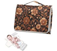 Fasciatoio riutilizzabile con tasca in tessuto vintage floreale William Morris Brown Boho portatile fasciatoio con cuscino integrato cambiadores de pa?ales para Bebes