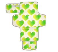 Fasciatoio riutilizzabile giallo-verde gradiente San Valentino Love portatile con tasca in tessuto impermeabile pad per bambino per mamme, papà cambiadores de pa?ales para Bebes