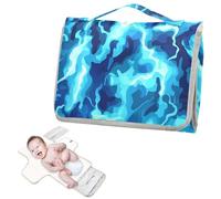 Fasciatoio riutilizzabile lavabile con tasca in tessuto blu fulmine turchese pannolino fasciatoio fasciatoio portatile kit da viaggio per neonati cambiador de pa?ales para Bebes