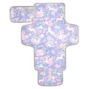 Fasciatoio riutilizzabile lavabile con tasca in tessuto con unicorno arcobaleno viola fasciatoio con cuscino integrato cambiadores de pa?ales para Bebes