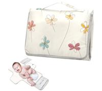 Fasciatoio riutilizzabile lavabile con tasca in tessuto Oliver Jeffers stile margherita fiore bianco sporco fasciatoio portatile con cuscino integrato cambiadores de pa?ales para Bebes