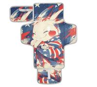 Fasciatoio riutilizzabile lavabile con tasca in tessuto per fasciatoio, per fasciatoio, leggero e pieghevole, leggero e pieghevole, con coniglietto in preghiera, 4 luglio